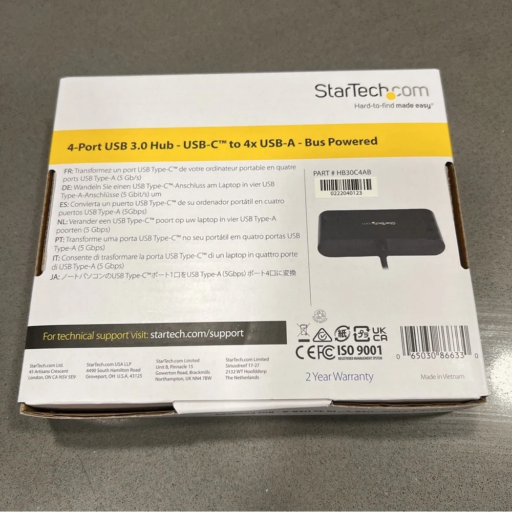 StarTech 4-Port USB-C to 4x USB-A Hub